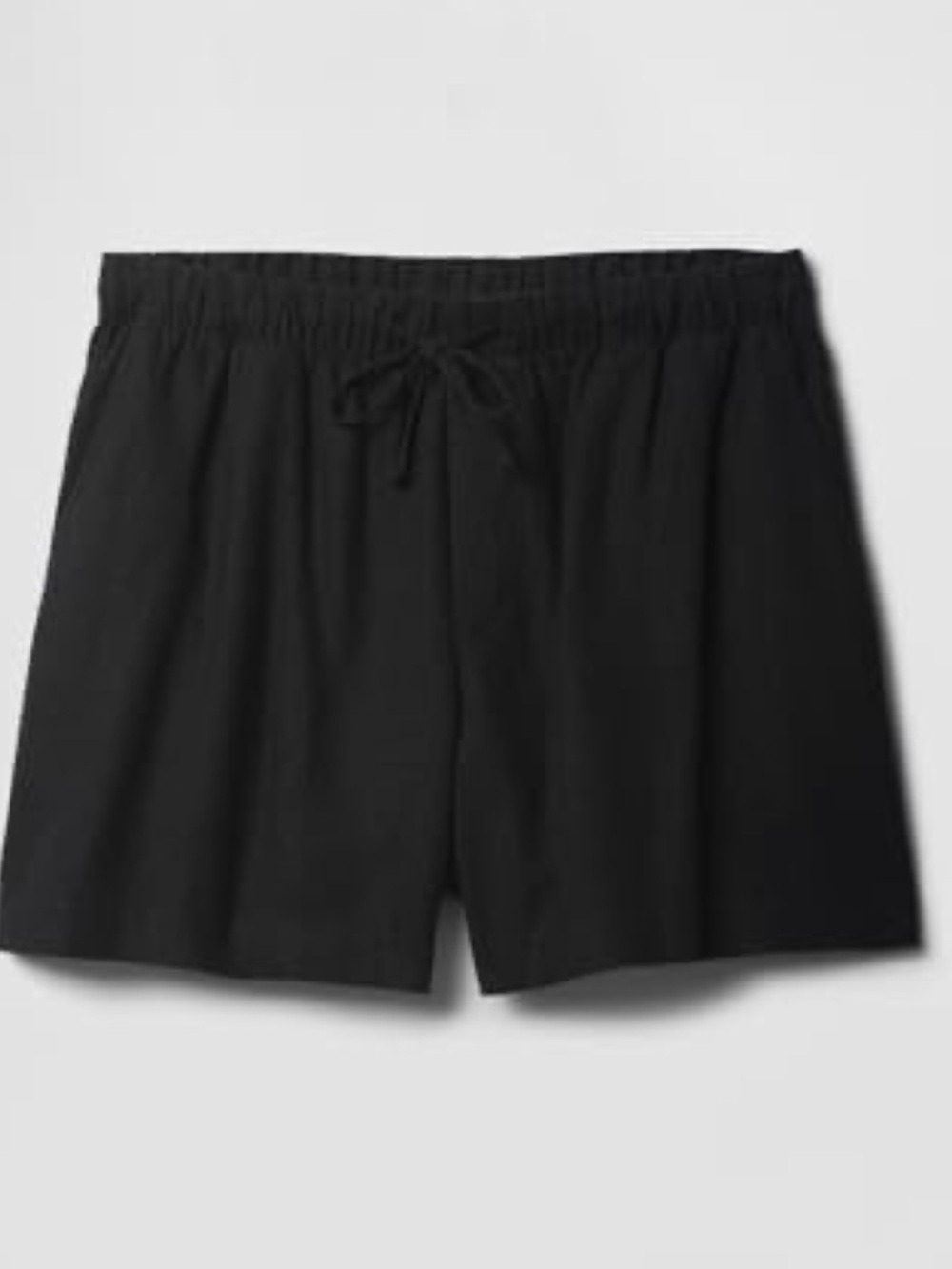 Black Linen-Blend Cropped Tank Top and Shorts Set - Picture 5 of 5